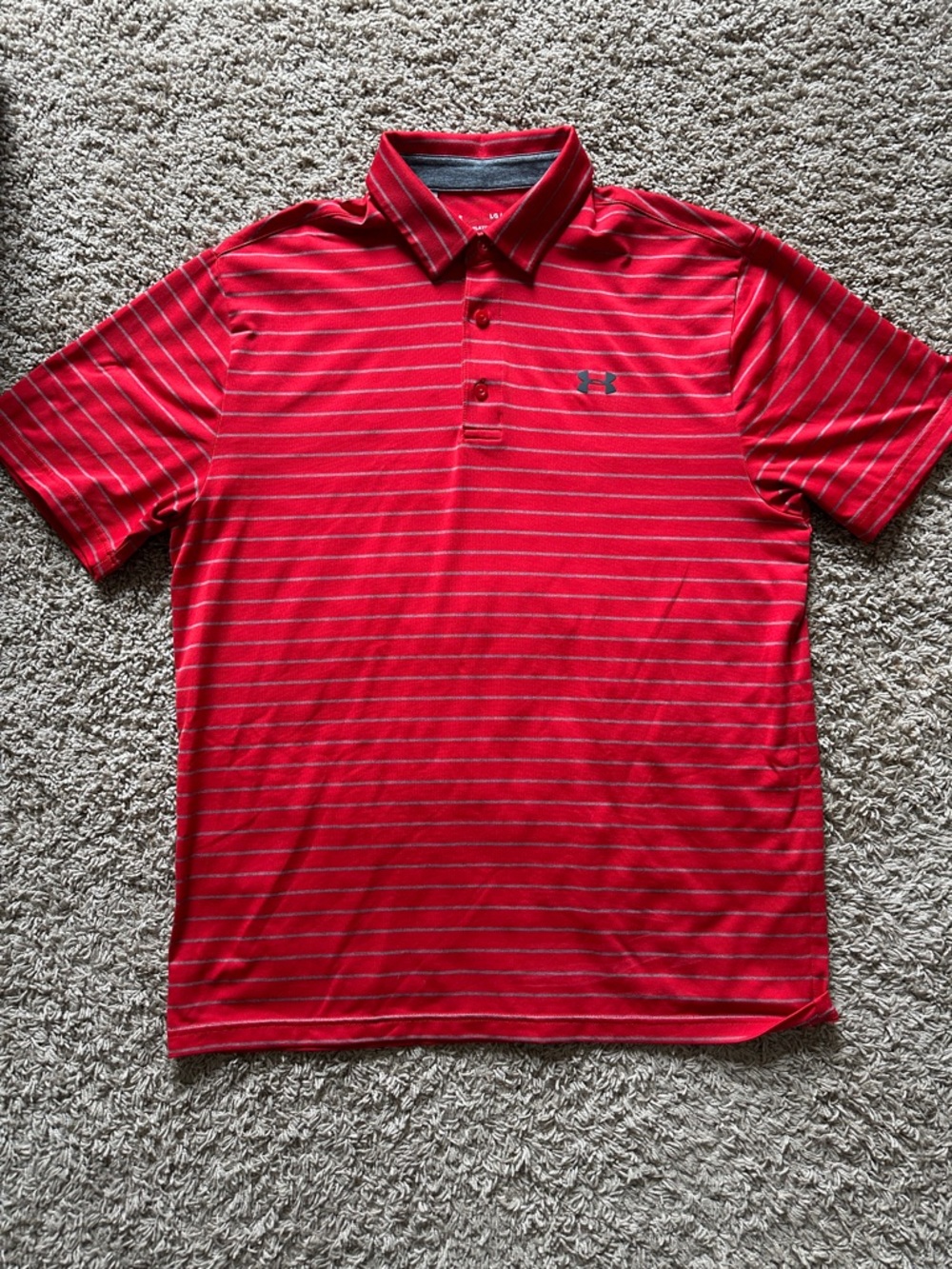 Under Armour Red Striped Men’s Polo